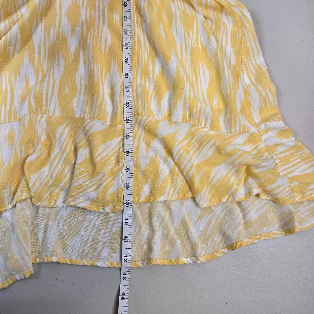 NWoT Torrid Yellow Faux Wrap Surplice Midi Dress Yellow White Size 1 (14/16) - Picture 15 of 16